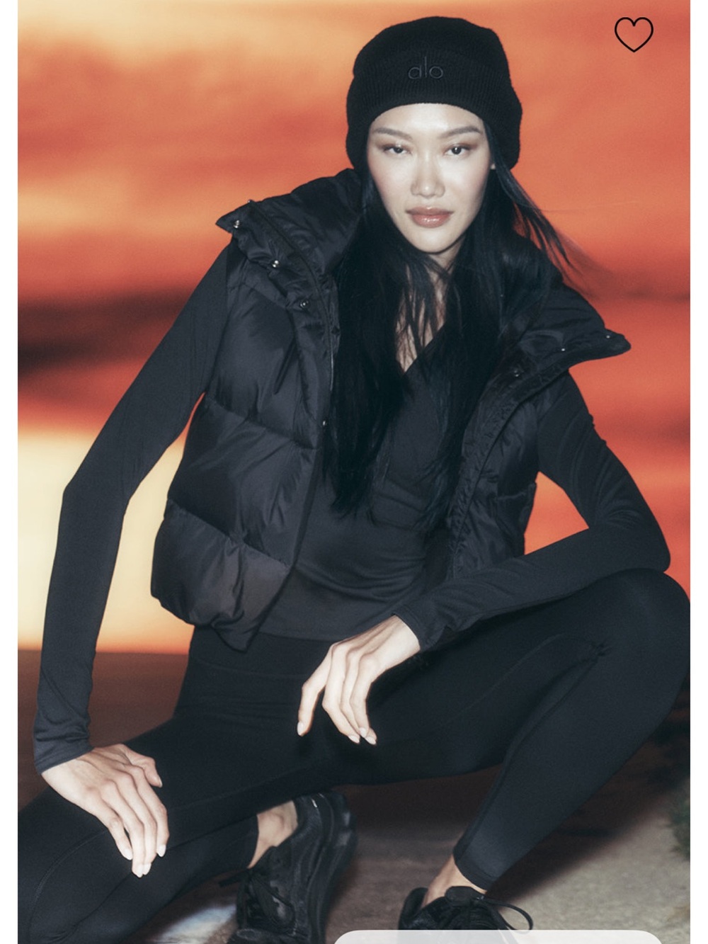 Alo Gold Rush Puffer Black Vest  - Black Small